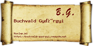 Buchvald Györgyi névjegykártya